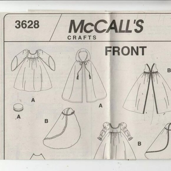 McCall's 3628 Fashion Doll Gowns Costumes Sewing Pattern - Picture 2 of 4